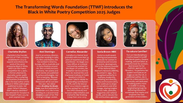 Introducing the Black in White Poetry Competition 2025 Judges